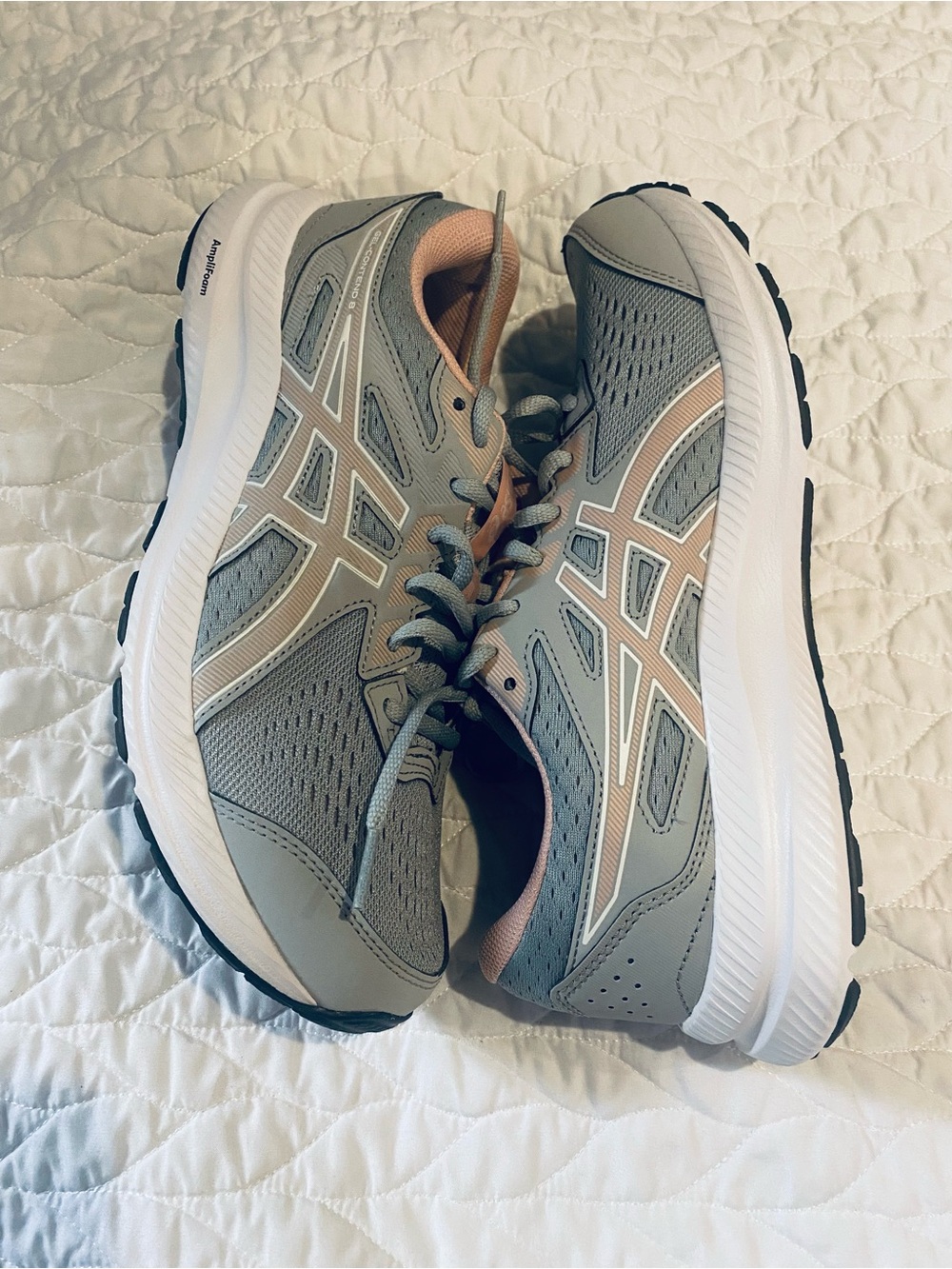 Oasis Gray and Blush Women's Athletic Sneakers